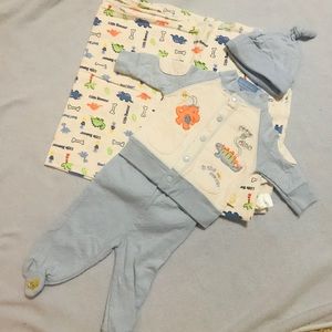 Baby Blue Dino PJs Set